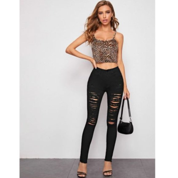 High-Rise High Stretch Distressed Skinny Jeans - Picture 2 of 4